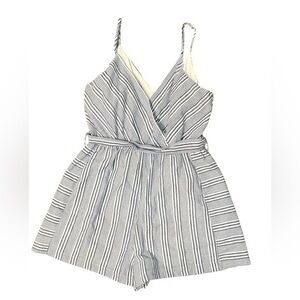 Purple Snow Striped Sleeveless Romper